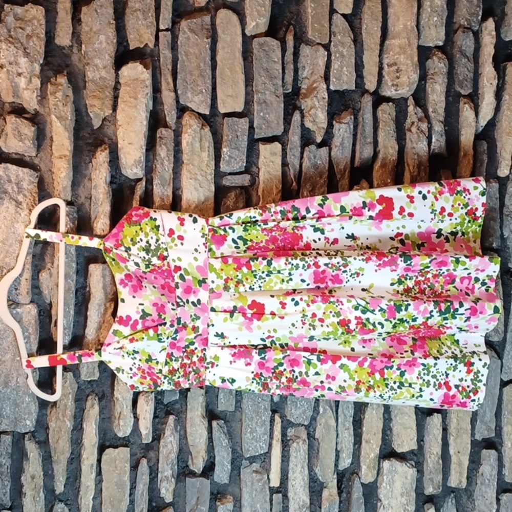 Jessica Howard Floral Midi Dress - Pink, Green, White